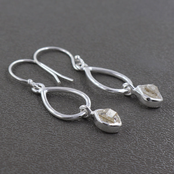 925 Silver Herkimer Quartz Earrings