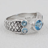 Blue Topaz Gemstone 925 Sterling Silver Engagement Ring