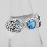 Blue Topaz Gemstone 925 Sterling Silver Engagement Ring