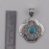 Mexican Turquoise 925 Sterling Silver Pendant Set