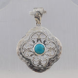 Mexican Turquoise 925 Sterling Silver Pendant Set