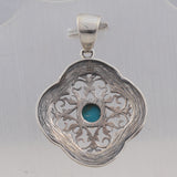 Mexican Turquoise 925 Sterling Silver Pendant Set