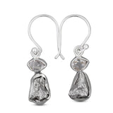 Herkimer Diamond With Meteorite Designer Earrings