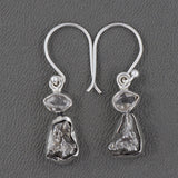 Herkimer Diamond With Meteorite Designer Earrings