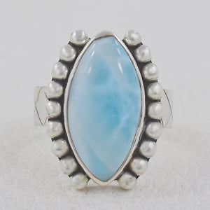 Larimar Silver Rings