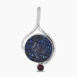 925 Sterling Silver Titanium Druzy Pendants