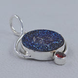 925 Sterling Silver Titanium Druzy Pendant