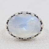 Rainbow Moonstone Silver Designer Ring for Women Gifts