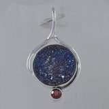 925 Sterling Silver Titanium Druzy Pendant