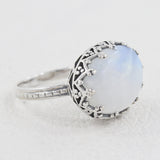 Rainbow Moonstone Silver Designer Ring for Women Gifts