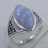 Natural Rainbow Moonstone Silver Ring