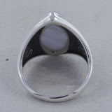 Natural Rainbow Moonstone Silver Ring