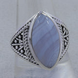 Natural Rainbow Moonstone Silver Ring