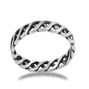 925 Sterling Silver DNA Band Ring Daily Wear