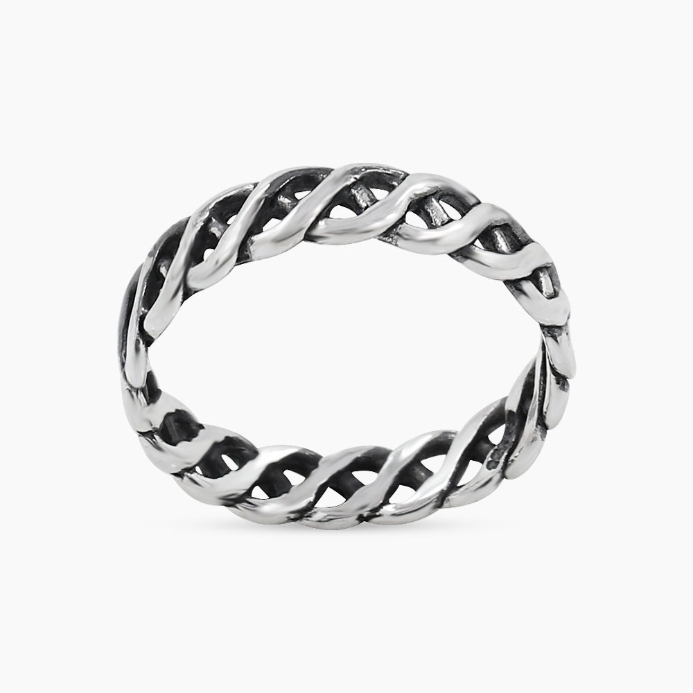 925 Sterling Silver DNA Band Ring Daily Wear