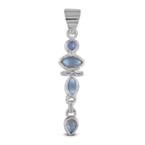 925 Silver Rainbow Moonstone Pendant