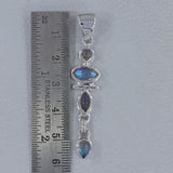 Rainbow Moonstone 925 Sterling Silver Pendant