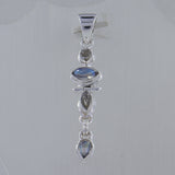 Rainbow Moonstone 925 Sterling Silver Pendant