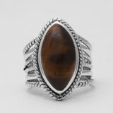 925 Sterling Silver Tiger Eye Rings
