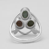 Larimar Three Stone Silver Rings
