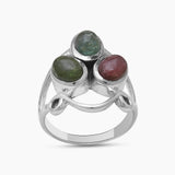 Larimar Three Stone Silver Rings