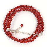 Red Onyx Feceted Round Beads 17" Strand - Stone Measure 4mm