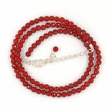 Red Onyx Feceted Round Beads 17" Strand - Stone Measure 4mm