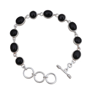 925 Silver Black Onyx Bracelets