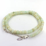 Natural Light Green Opal Faceted Rondelle Beads Necklace