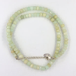 Natural Light Green Opal Faceted Rondelle Beads Necklace