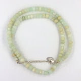 Natural Light Green Opal Faceted Rondelle Beads Necklace