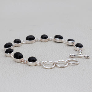 925 Silver Black Onyx Bracelets