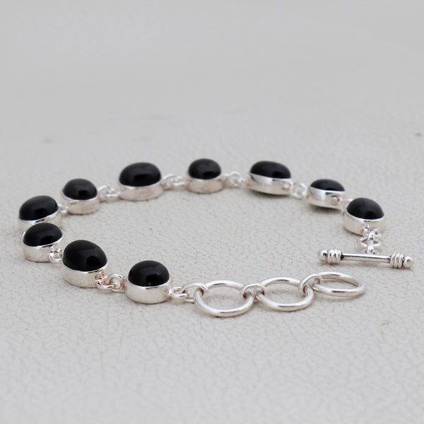 925 Silver Black Onyx Bracelets