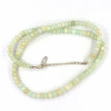 Natural Light Green Opal Faceted Rondelle Beads Necklace