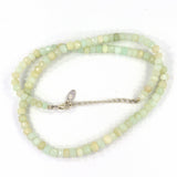 Natural Light Green Opal Faceted Rondelle Beads Necklace