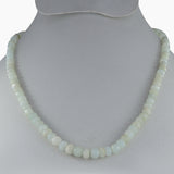 Natural Light Green Opal Faceted Rondelle Beads Necklace