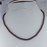 Garnet Beads Necklace 4mm Cabochon Round 17inch Adjustable