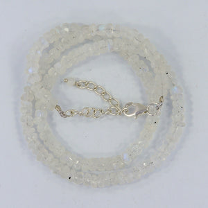 Natural Rainbow Moonstone Rondelle Beads Necklace