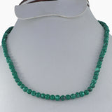 Natural Green Malachite Sterling Silver Beads Necklace