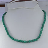 Natural Green Malachite Sterling Silver Beads Necklace