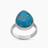925 Silver Blue Copper Turquoise Rings