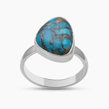 925 Silver Blue Copper Turquoise Rings