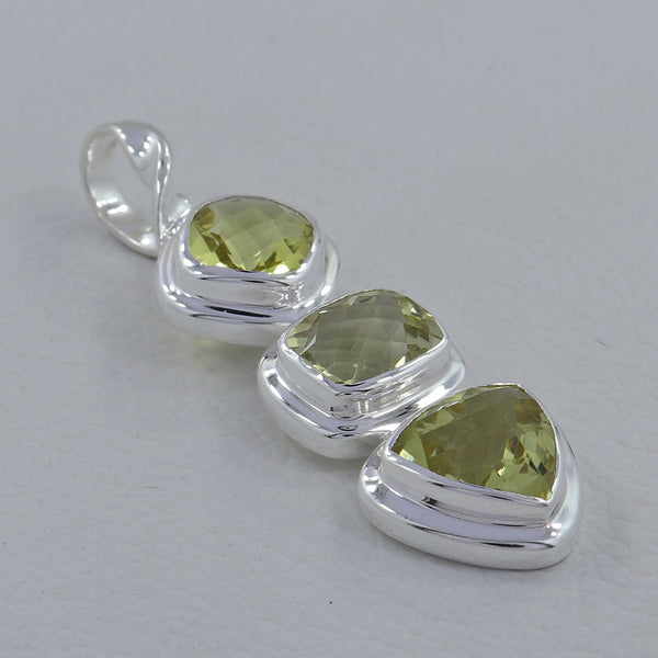 925 Sterling Silver Lemon Topaz Pendant
