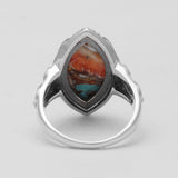 Crazy Lace Agate Silver Rings