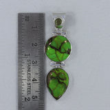 925 Sterling Silver Green Copper Pendant