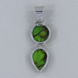 925 Sterling Silver Green Copper Pendant