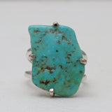 Arizona Turquoise Prong Set Silver Rings