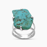 Arizona Turquoise Prong Set Silver Rings