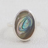 925 Sterling Silver Abalone Shell Ring