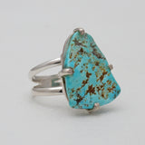 Arizona Turquoise Prong Set Silver Rings